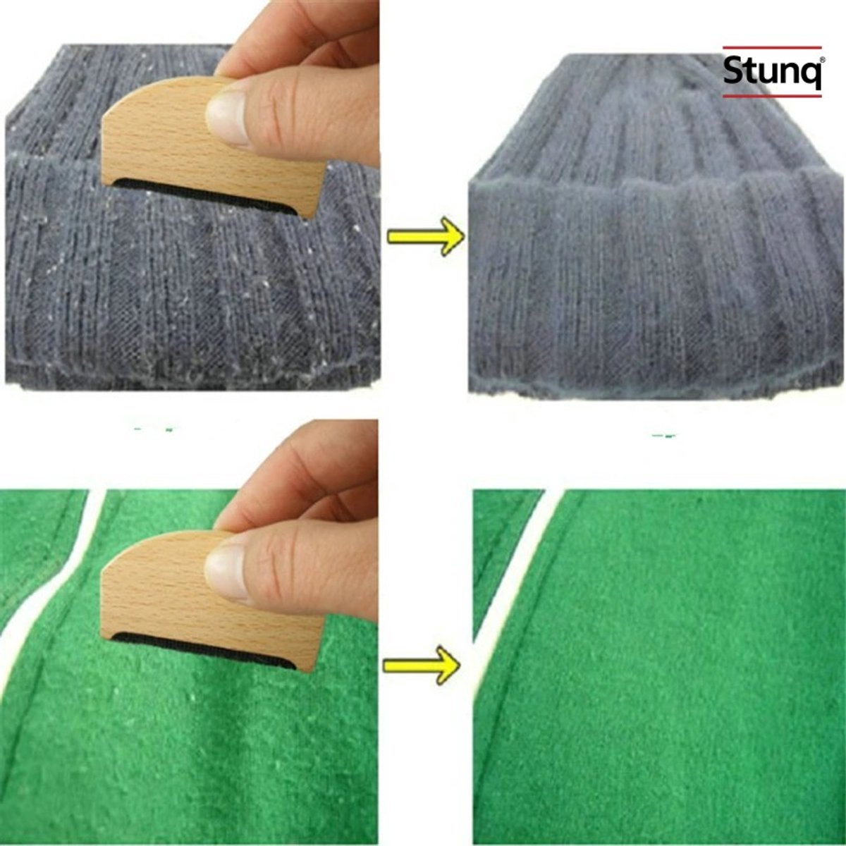 Stunq® Houten Pluisverwijderaar voor Kleding – Draagbare Lint Trimmer voor Truien en Stof