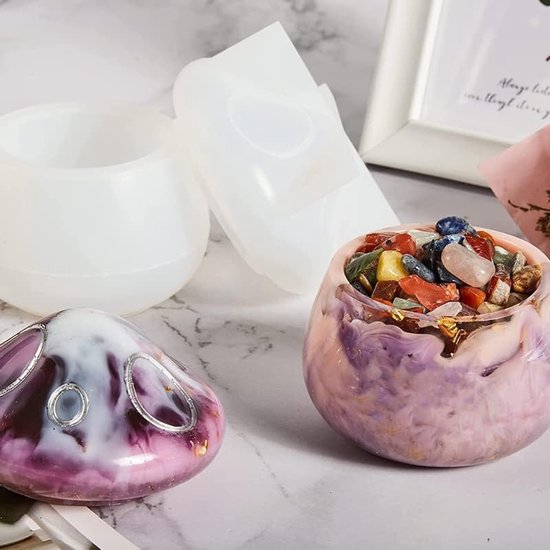 Mallen Paddestoel Potten Siliconen Mallen Met Deksel Voor Diy Kaarsen Kunst Snoep Sieraden Opslag Container Woondecoratie Epoxy Hars Casting Art Craft Ornamenten — afbeelding 3