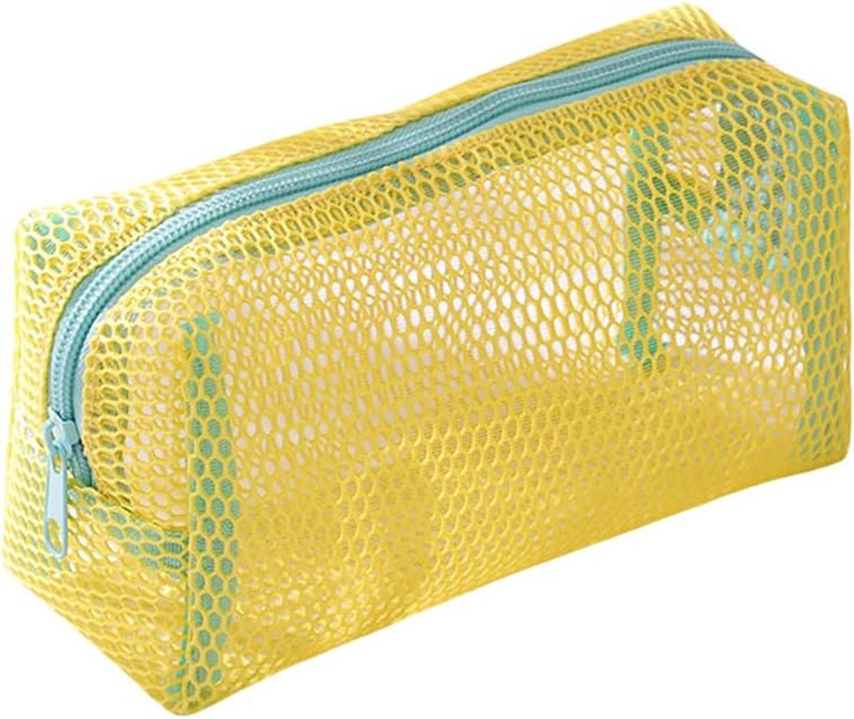 Mesh Etui Pen Tas Grote Capaciteit Organizer Multicolor Briefpapier Houder Kantoor School Opslag voor Studenten Meisjes, Geel, Eenvoudig