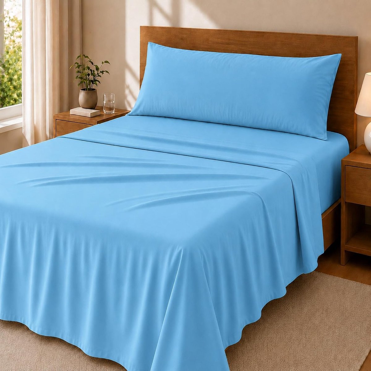 home Collection Hoeslaken, 150 x 190 cm, set bedlaken 150 x 190 cm, hoeslaken, hoeslaken en kussensloop, polyester, geborstelde microvezel, voor bedden van 150 cm breed
