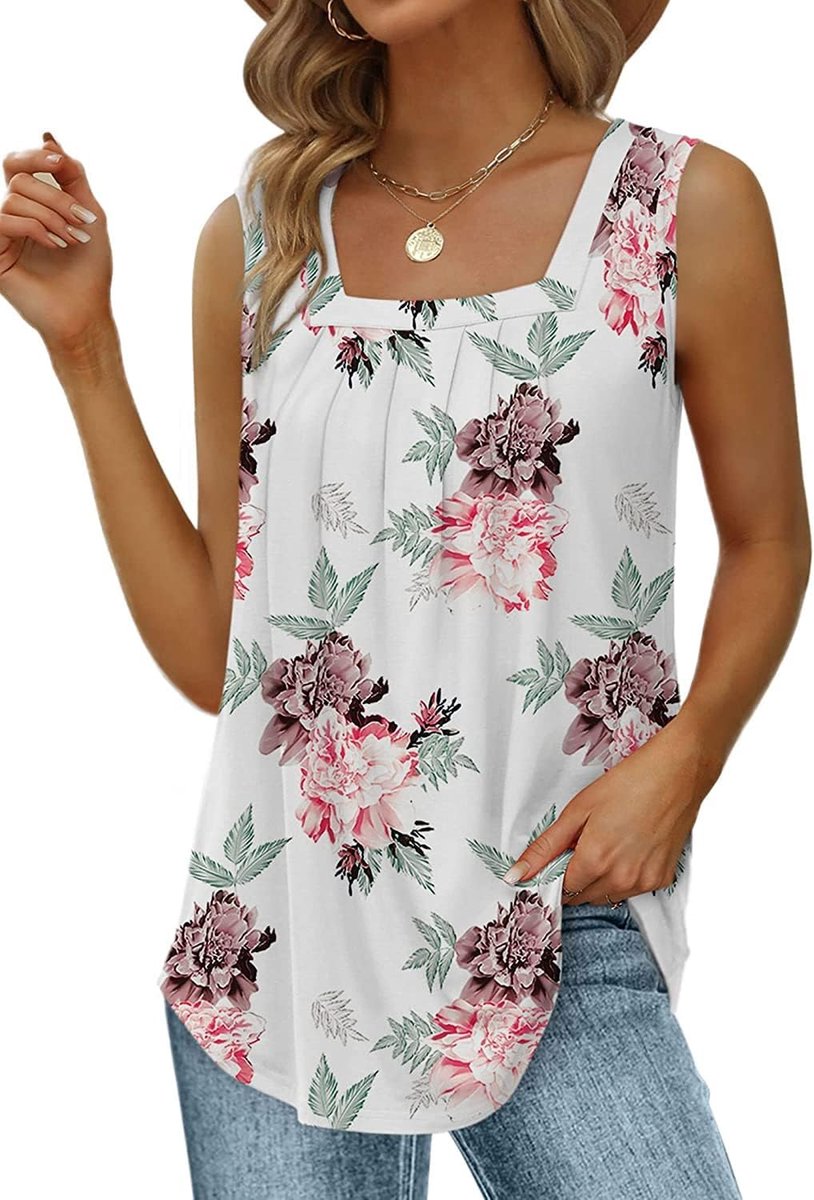 Tanktop voor dames, zomer, mouwloos, elegant, los, flowy, tuniek, shirt, casual bovenstuk, tops