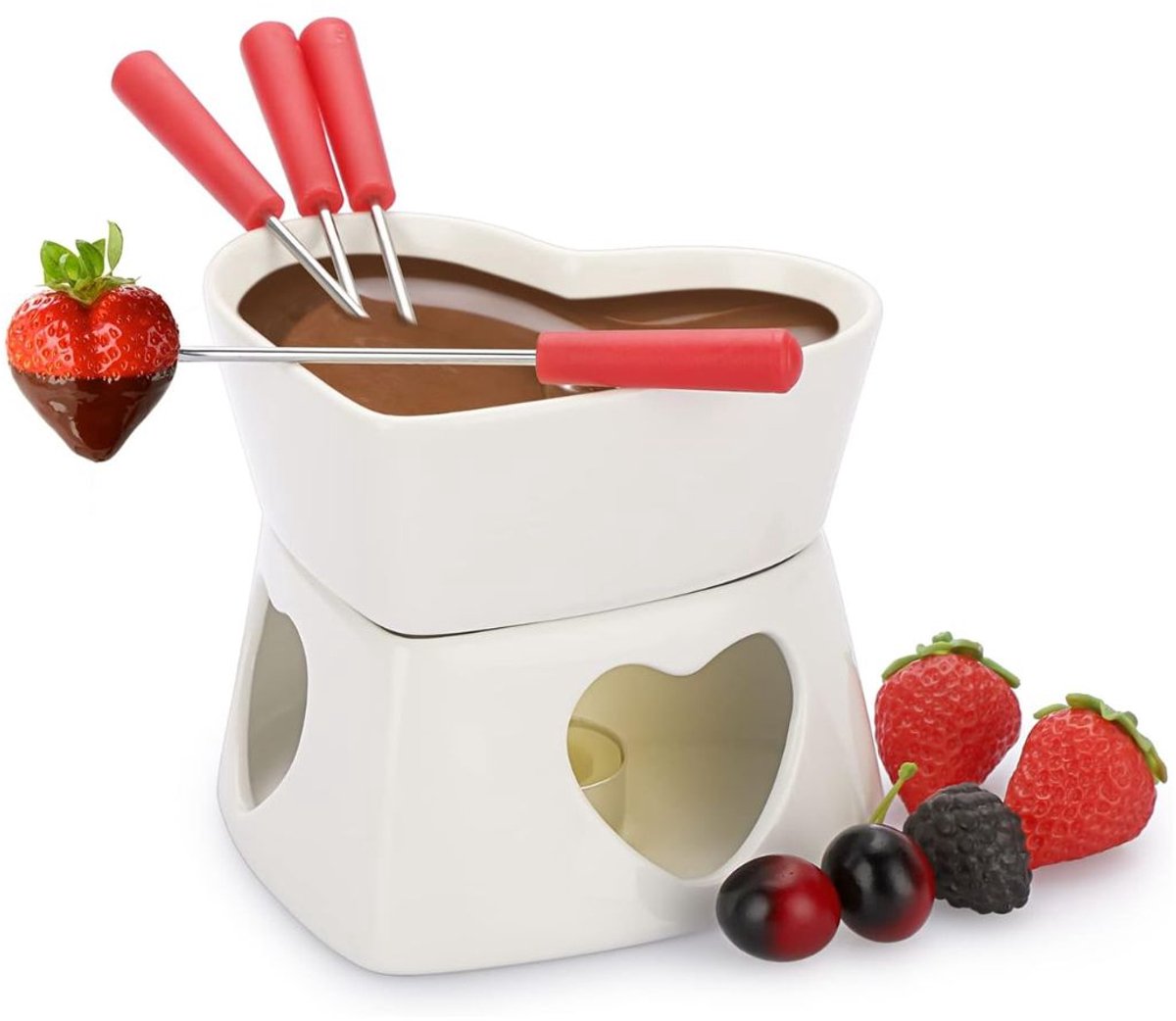 JCP® Kaasfondue - Fondueset - Kaasfondue pan - Wit - 13cm x 13cm x 12cm