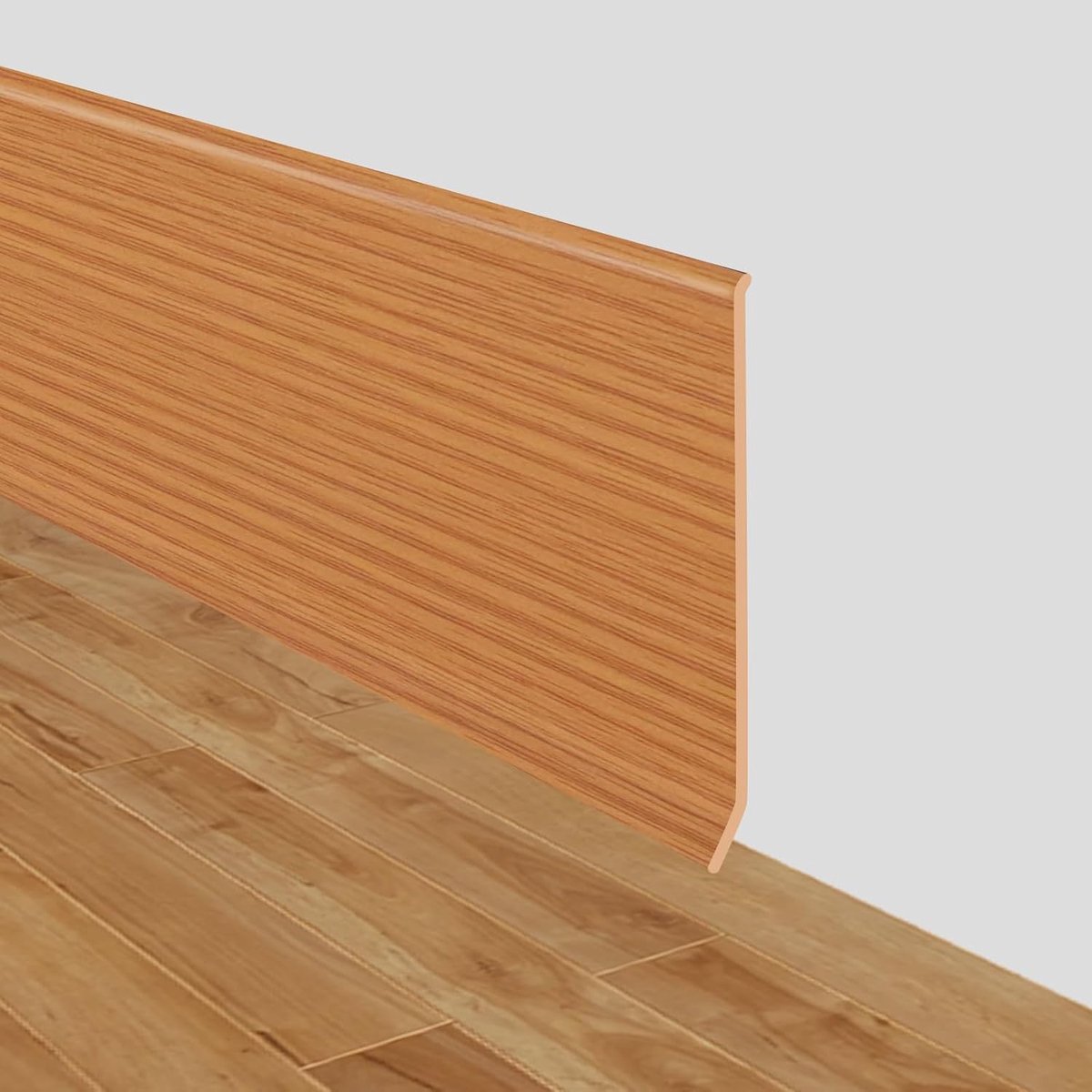 Plinten zelfklevende PVC flexibele plinten 10cm brede vinyl wandplinten voor keuken, badkamer, woonkamer (Gele houtnerf, 10cm×6m)