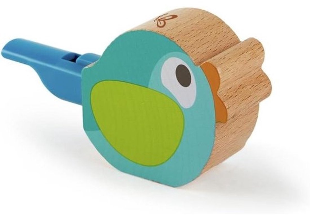 Vogel Fluitje - Muziekinstrument Speelgoed - Muziek Ontdekken - Duurzaam Hout - 1 Stuk - Turquoise