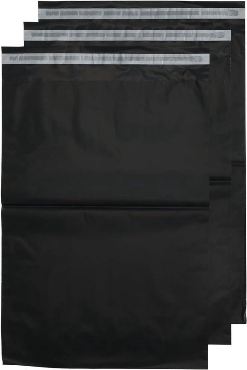 Verzendzakken zwart - 260x350mm met plakstrip - 500 stuks