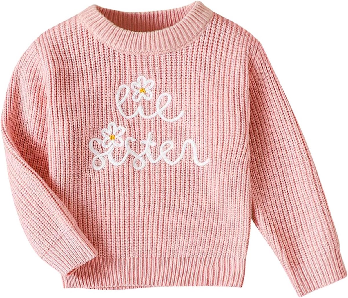 meisjes trui winter gebreide sweater grote kleine zus pasgeborenen outfits kinderen lange mouwen gebreide trui kleine kinderen kleding