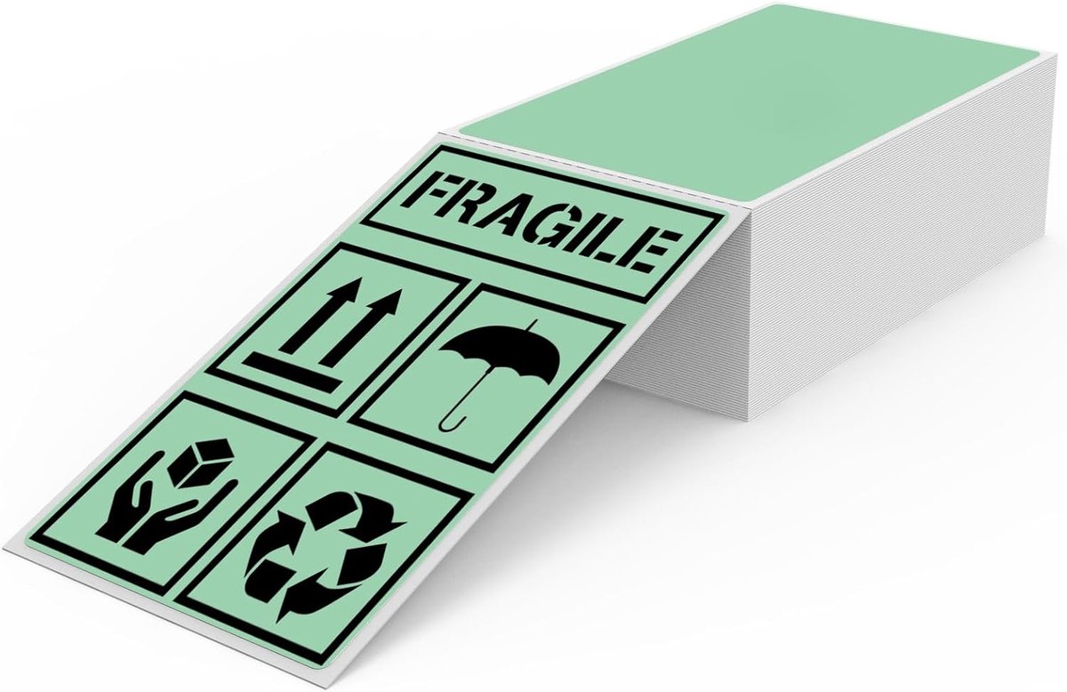 verzendlabels, 76 x 127 mm, vinyl, zelfklevend, thermische stickers, waterdichte geperforeerde labelprinter, etiketten voor kantoor, magazijn, naam, adres 250 stuks