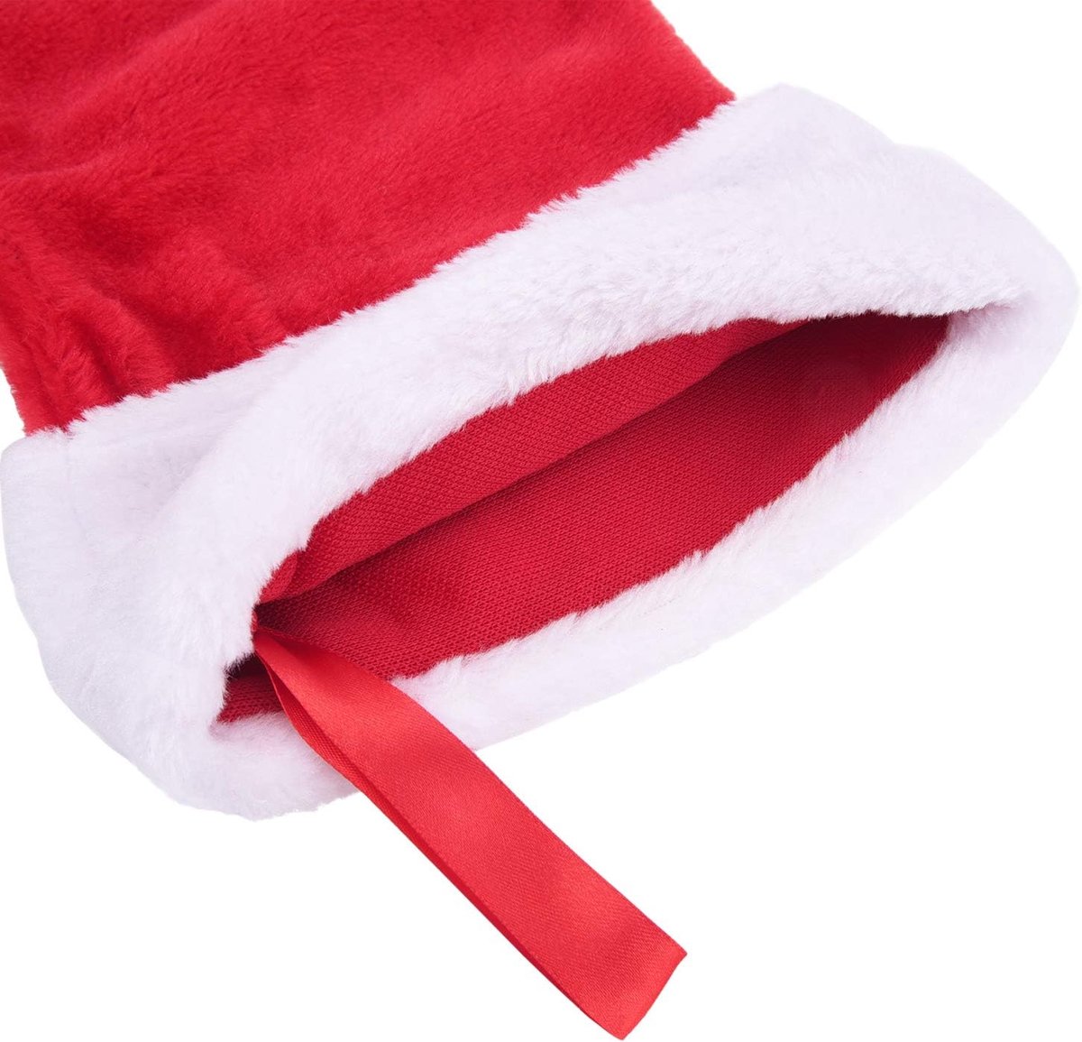 Kousen Rood en Wit Pluche Open Haard Hangende Fluwelen Kousen voor Kerst Decoratie Benodigdheden, 50 Inch