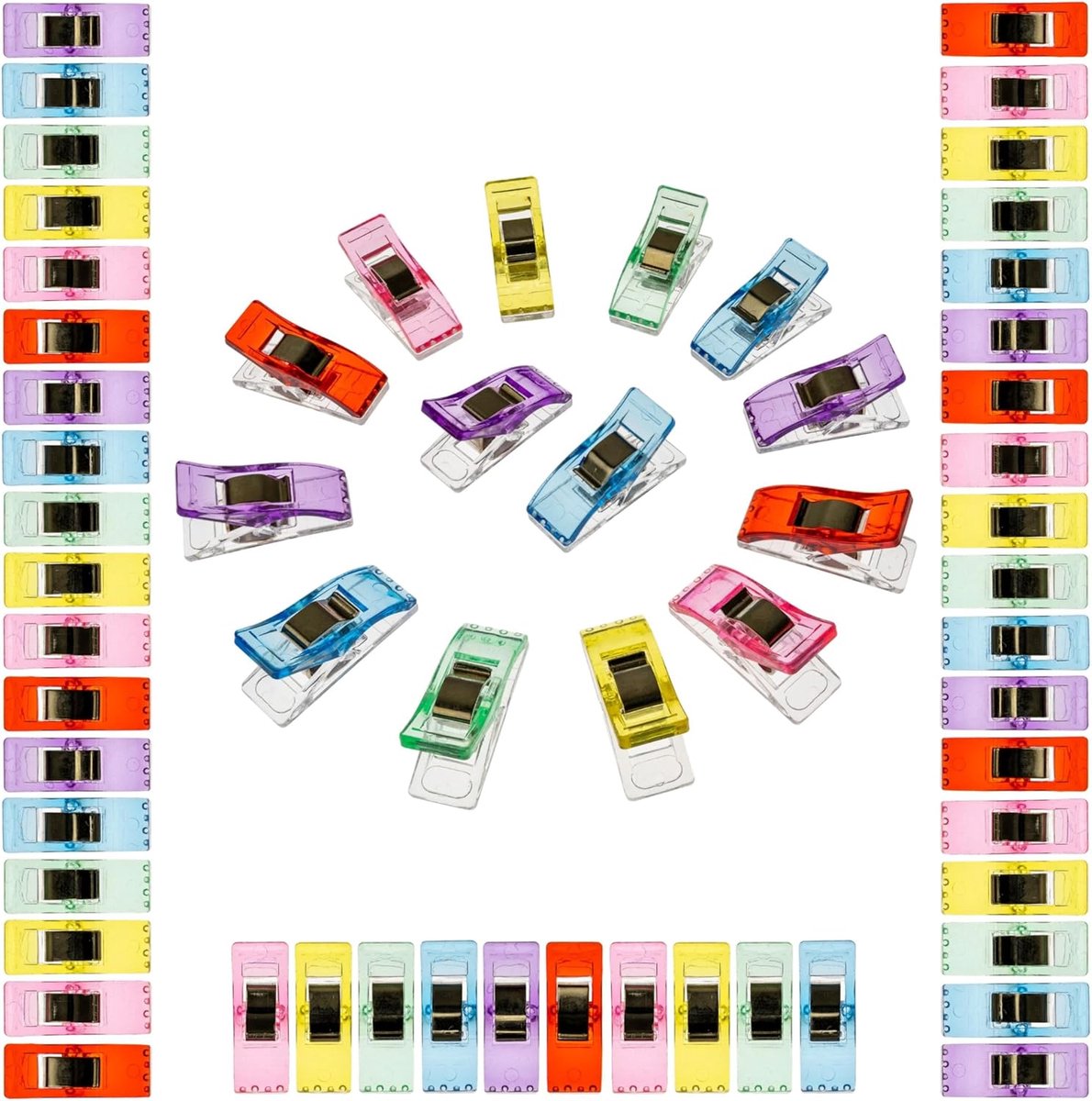 60 stuks Naaiclips, Alternatief voor spelden, Houdt stofnaden stevig op elkaar, Accessoires voor naaimachine, Multifunctionele naaiklemmen, wonder clips, diy stiching needle clips