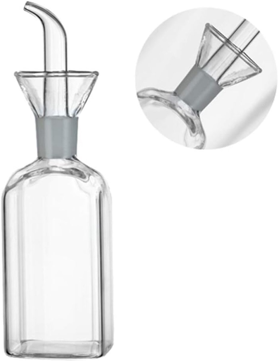 Oliefles, olijfolie-dispenser met schenktuit, olie- en azijnstel, voor keuken en barbecue, 125 ml