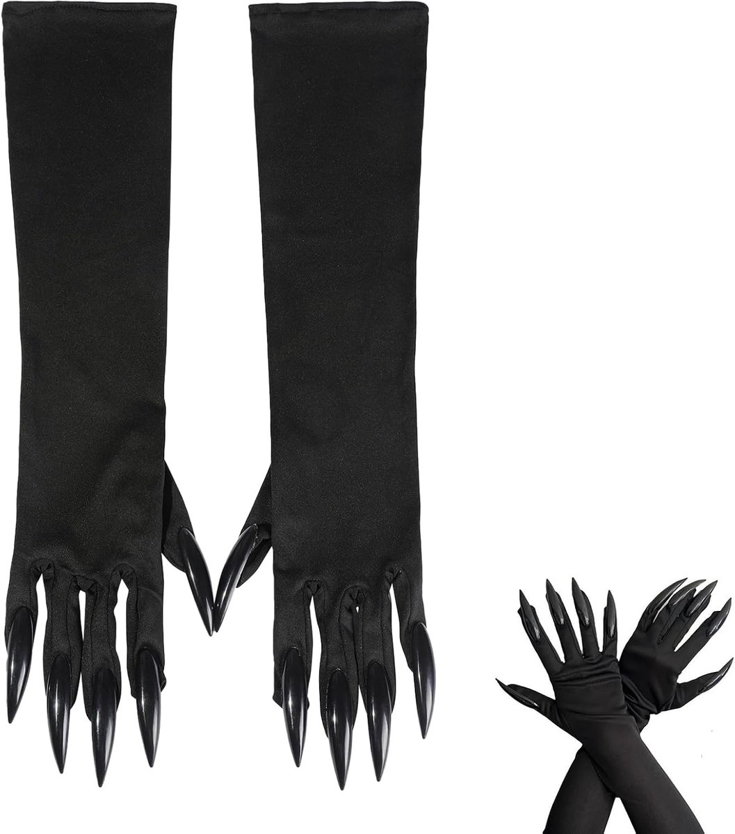 Handschoenen Halloween zwarte klauwen Halloween handschoenen klauwen vampier wolf vingernagels panter handschoenen heksenhandschoenen kat beast katten golves handschoen heks duivel poot voor