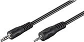 Goobay AUX-adapterkabel, 3,5 mm naar 2,5 mm, 2 m, platte kabel, zwart