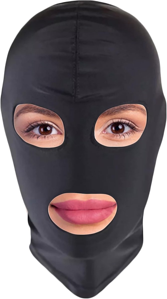 Masker Voor Koppels Unisex Bondage Masker Zwart Latex Masker Met Openingen Voor Ogen En Mond Voor Rollenspel FOPS B23-1