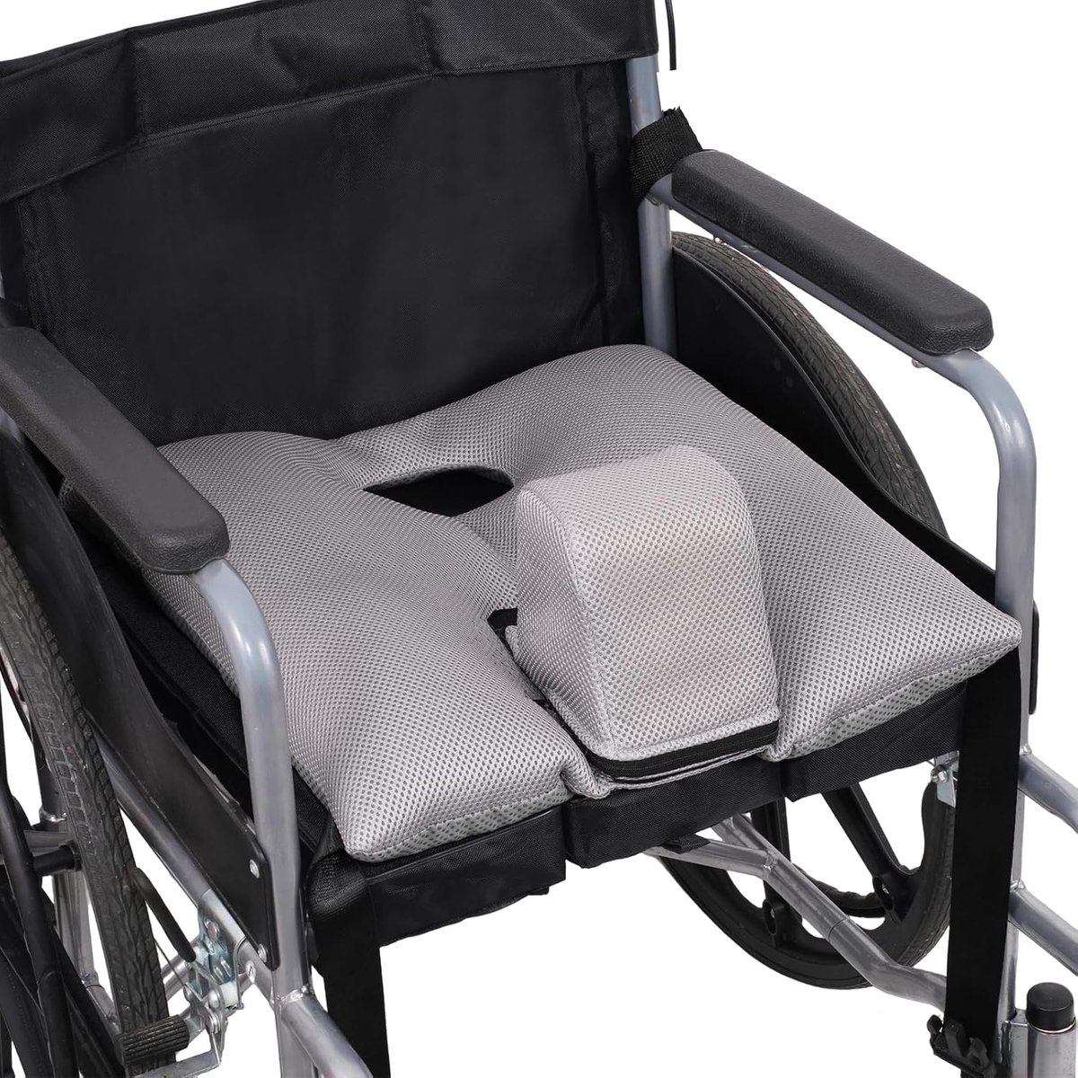 Rolstoelzitkussen, zacht zitkussen voor rolstoel en stoel, comfortabele rolstoelaccessoires voor senioren, grijs