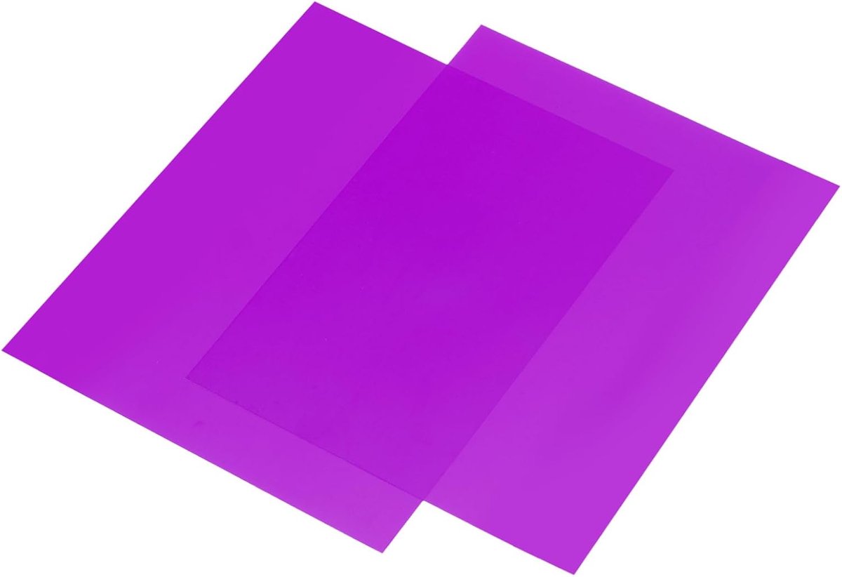 Gellichtfilter, paars, transparant, correctieverlichting, gelfilter, 40 x 50 cm, kunststof bladen voor film, foto, video, party, pakket 4