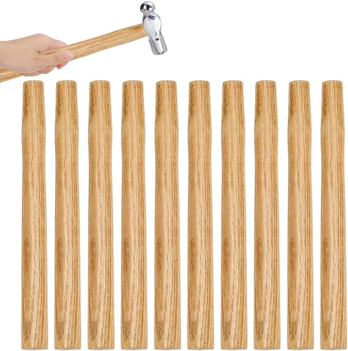Dailygoods- Hamergreep 35,5 cm - Houten Vervangingsgreep - Multifunctionele Handgreep - Doe-het-zelf Projecten - Premium Hamerhandgreep - Natuurlijk H