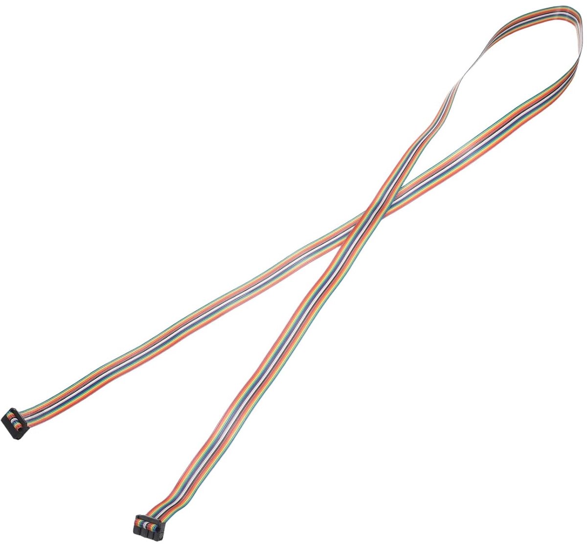Lintkabel IDC Rainbow Wire stap 2,54 mm 16-pins verbindingslijst FC dubbele stekker vrouwelijk zwart voor doe-het-zelf experimenten lengte 1 stuk