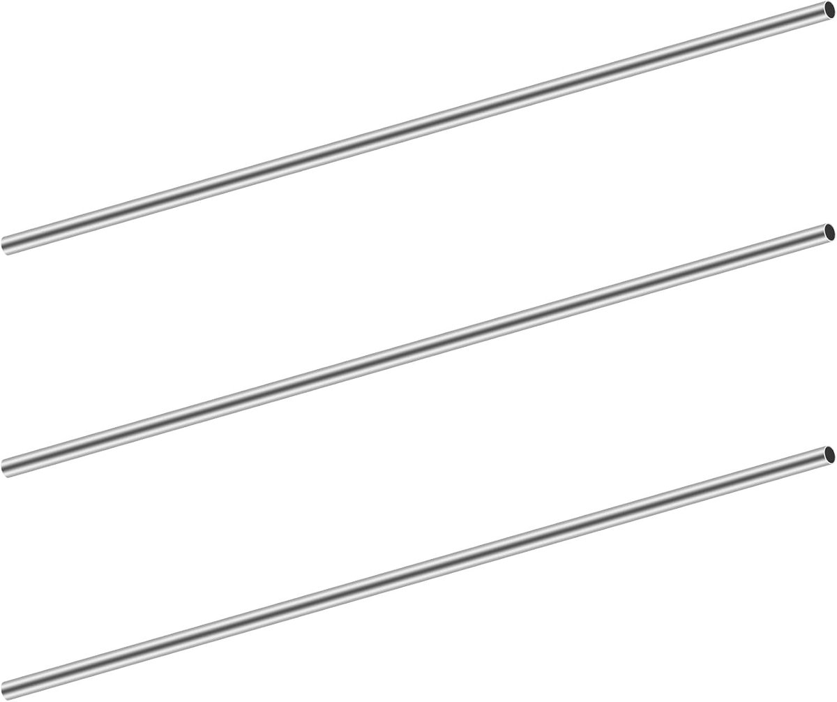 Dailygoods- Roestvrijstalen Buis 5mm OD - 0.2mm Wanddikte - 150mm Lengte - Set van 3 - Naadloze Buis - Geschikt voor DIY en Decoratie - Stalen Buis