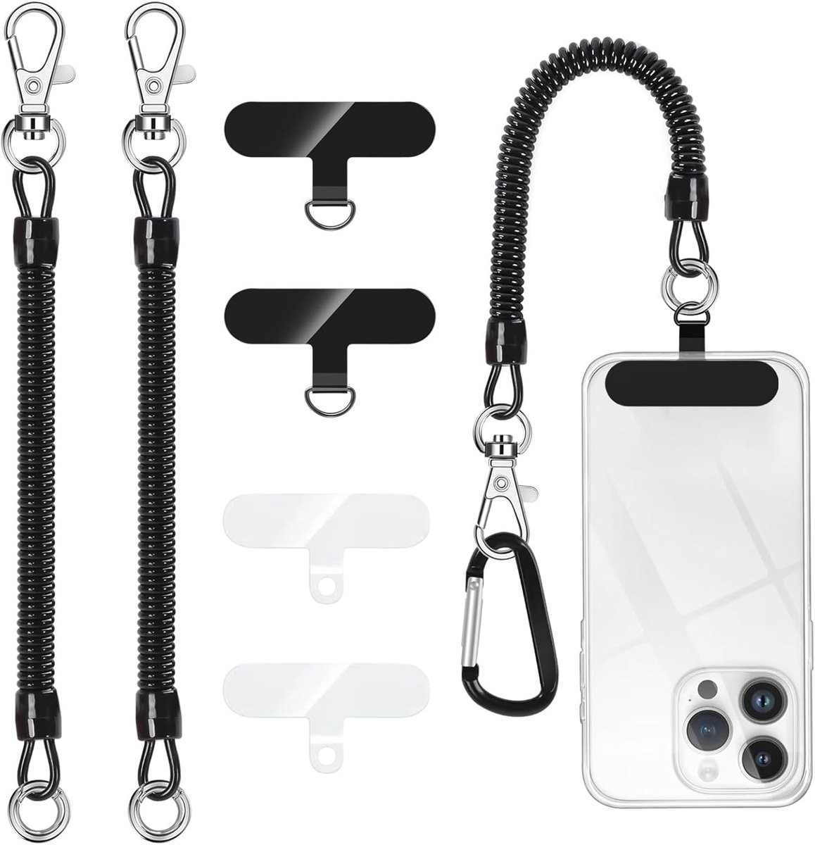 Dailygoods - 2 Stuks Antidiefstal Telefoongordel voor Smartphones