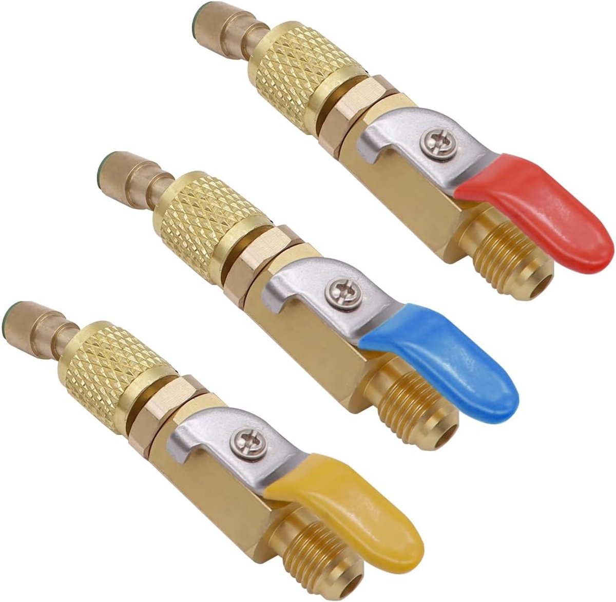 Dailygoods - 3-pack Hoekige Kogelkraanadapter voor Koelmiddel R134A