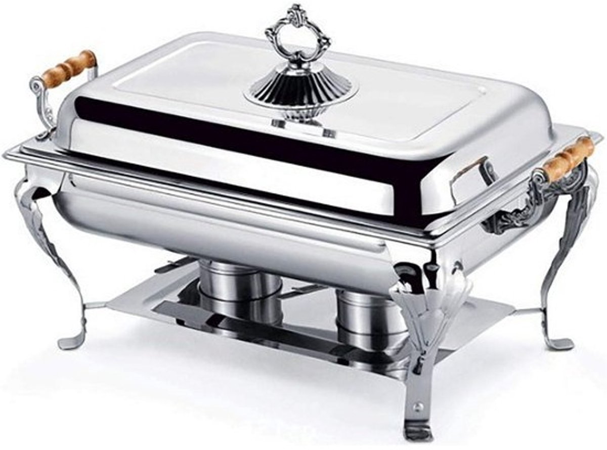 Voedselwarmer - Buffet warmer - Feestelijke gelegenheden - Roestvrij staal - 66x36x40 cm - Zilver