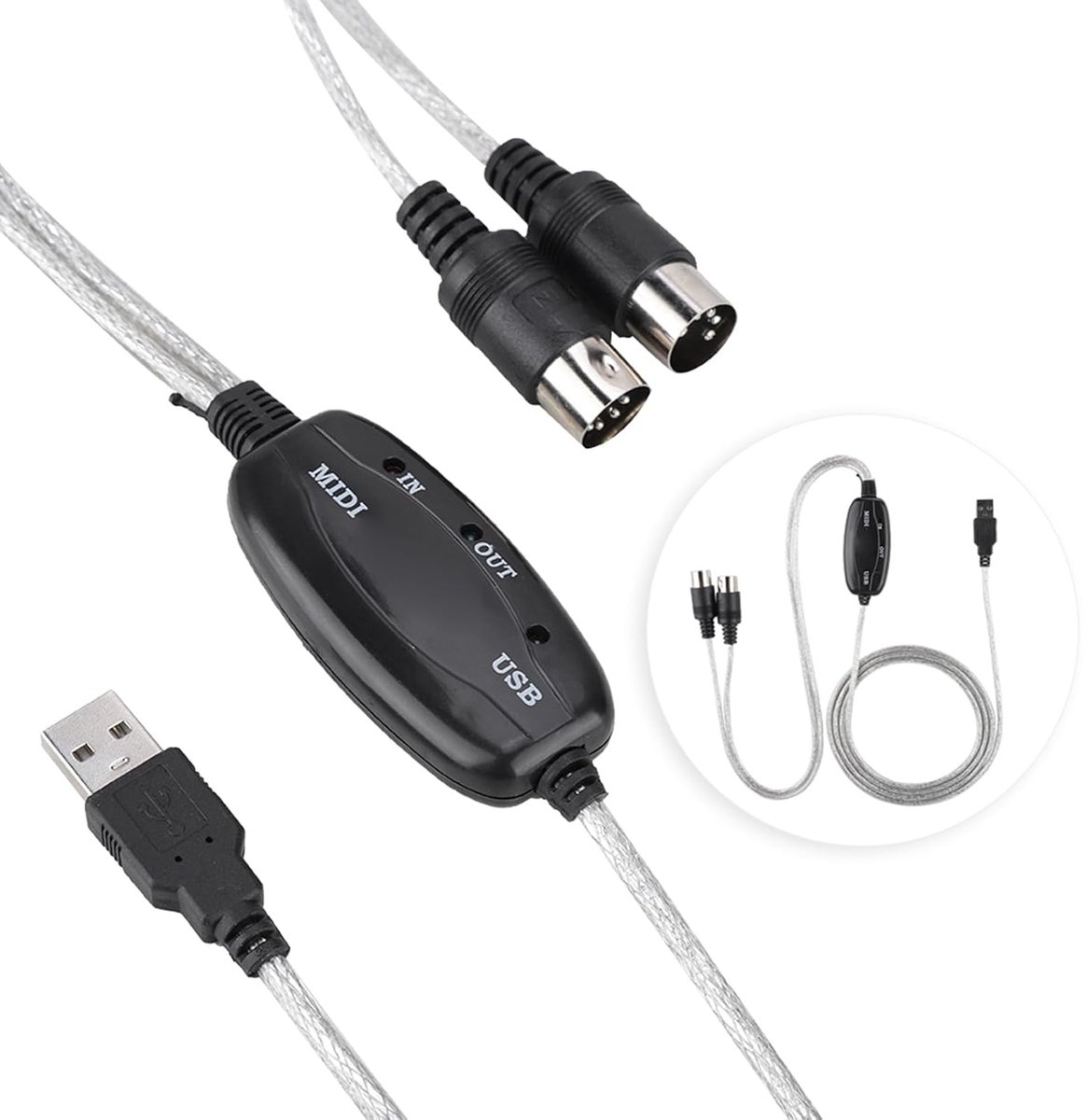 USB-converter, MIDI-kabel, USB MIDI-kabel voor Echte Plug & Play