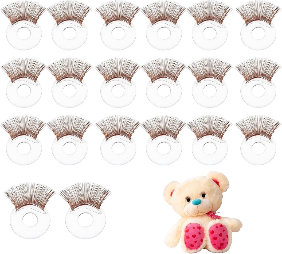 Dailygoods - 20 Stuks Poppenwimpers van 20 mm voor Creatieve Projecten