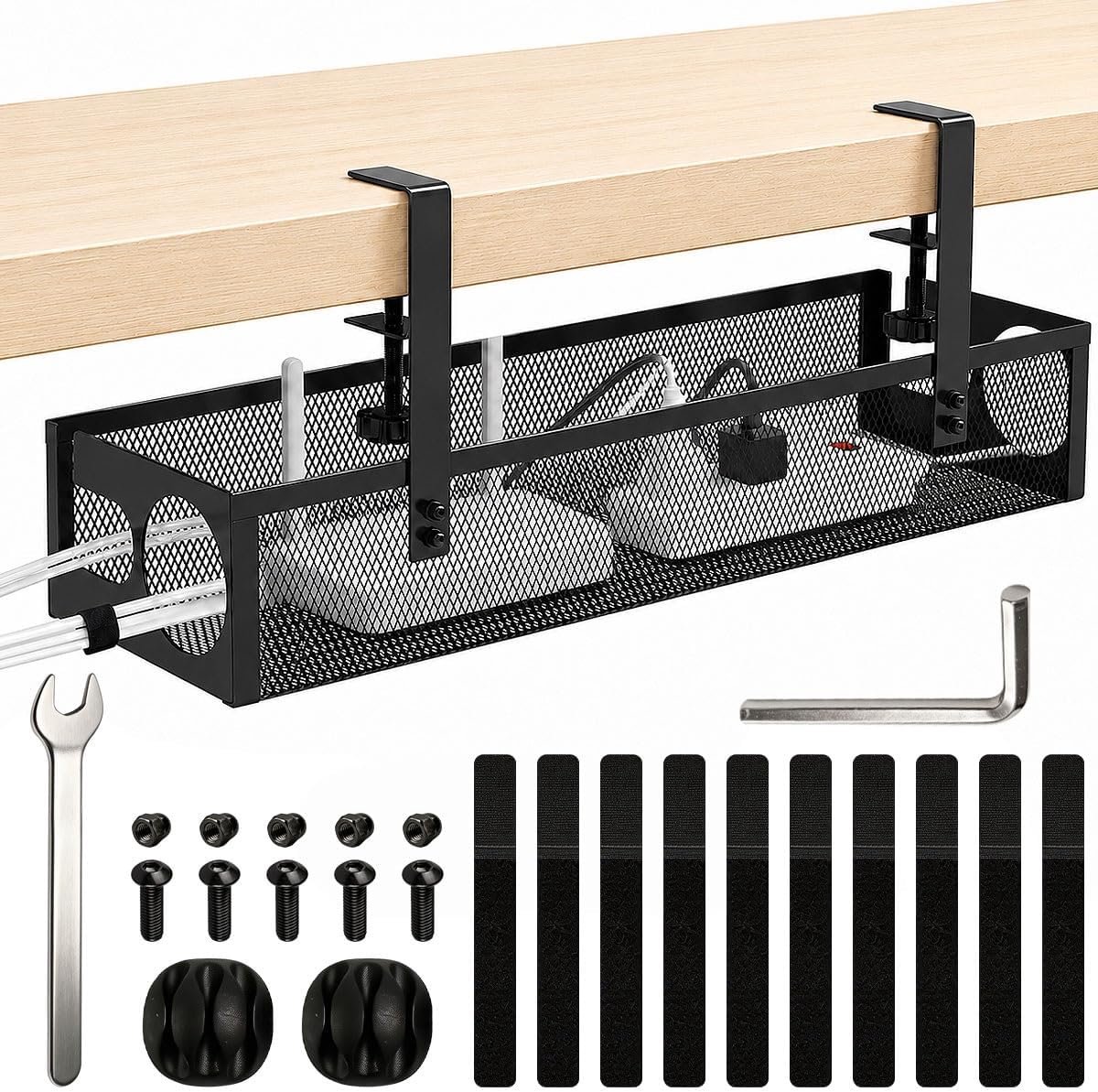 Kit dienblad voor kabelgeleiding onder het bureau 0,5 tot 5 cm