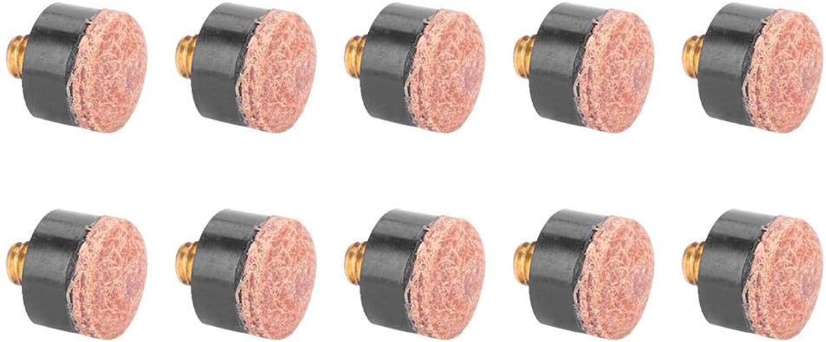 Set van 10 biljartstaartopzetstukken voor biljartstaart Snooker Pool Poolstaart Tip Pole Tip reserveonderdelen - 10 mm / 11 mm / 12 mm / 13 mm