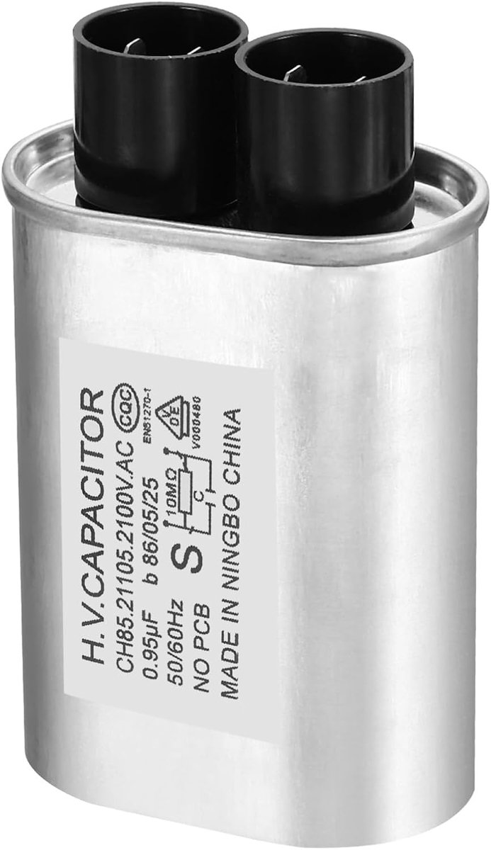 Magnetron Condensator, 0,95uF AC 2100V Hoogspanning Condensator 7mm Pin Afstand voor Universele Magnetron Oven, Zilver Ton