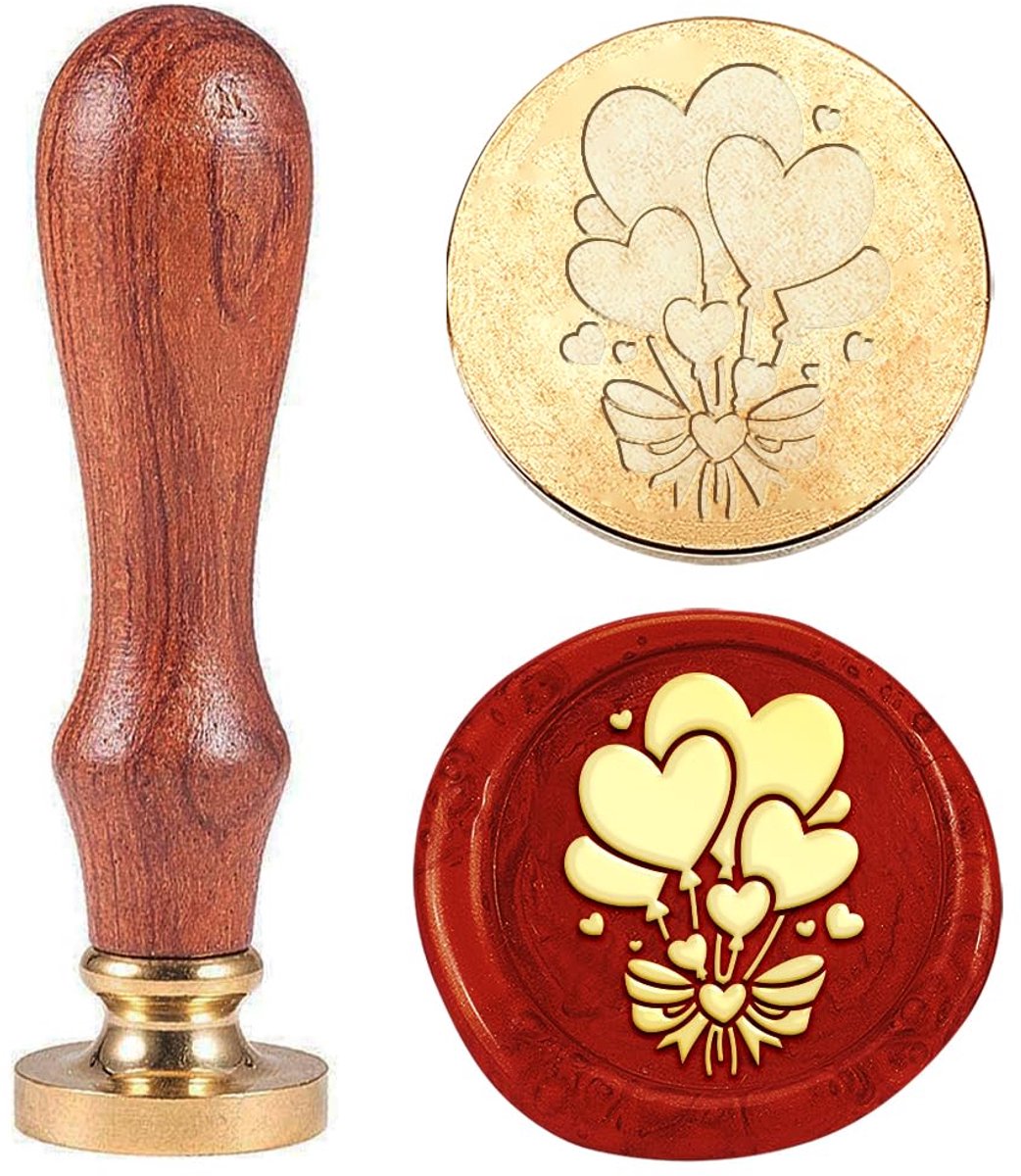 Dailygoods- Zegelwasstempel Vintage - Libelle Ontwerp - 25 mm - Afneembare Messing Kop - Houten Handvat - Eenvoudig in Gebruik - Zegelstempel