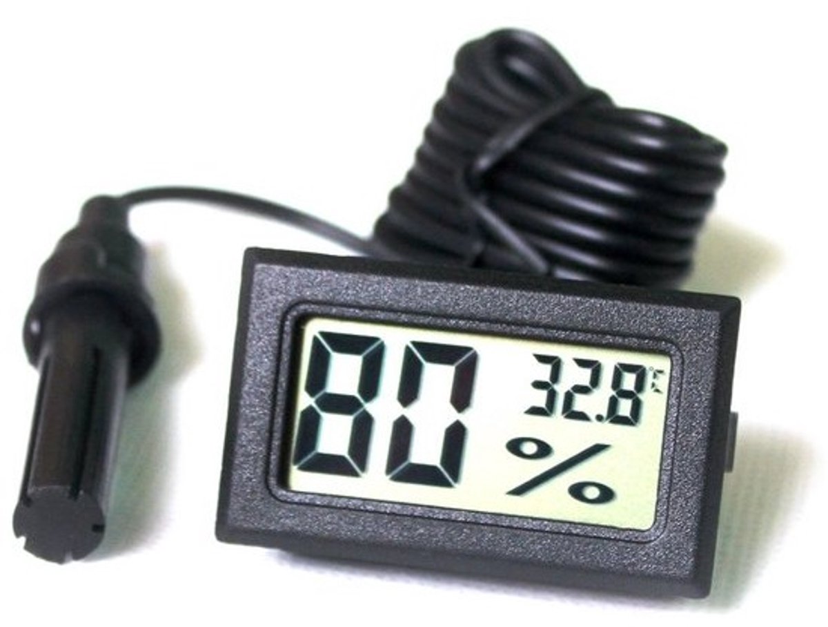 Digitale LCD Thermometer en Hygrometer met Externe Sensor voor Broedmachine, Aquarium en Reptielen