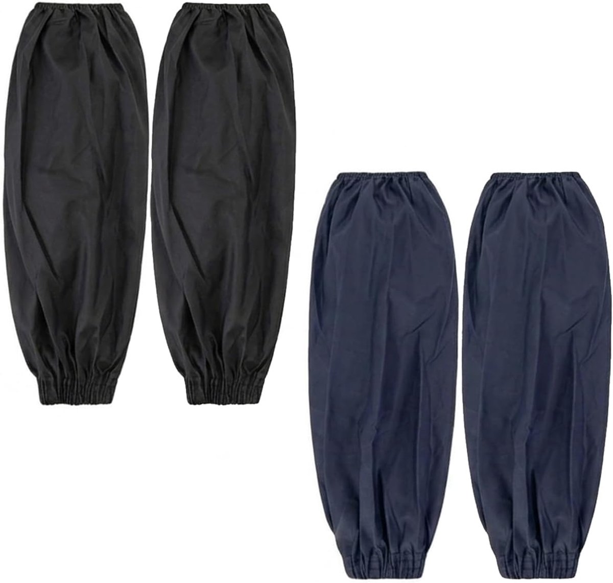2 Paar Waterdichte Armbeschermers (Zwart & Donkerblauw), Lange Onderarmbescherming Oliebestendig, Herbruikbare Mouwoverschoenen voor Keuken, Schoonmaak, Schilderen en Dierverzorging