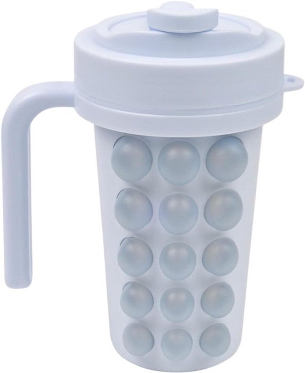 IJsblokjeshouder Beker - IJsmaker Beker - Drankjes Koelen - Met RVS Binnenkant - 600 ml - Lichtblauw