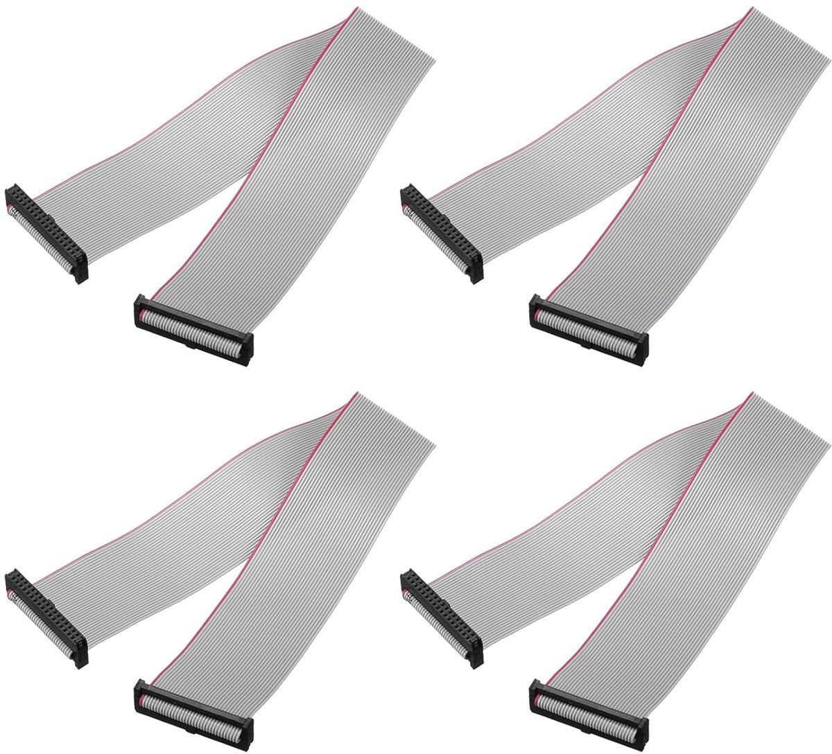 4 stuks IDC lintkabel, 2 mm pitch 34 mm breedte 30 cm lengte 34 pin FC naar FC lintstekker jumperkabel voor pc, led-displays