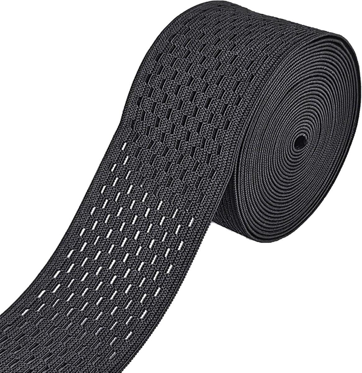 Elastische banden voor het naaien van platte ademende elastische banden worden gebruikt voor -riemen, rokken, broeken, heupgordel, enz. (zwart, 5 m elastische band 5 cm breed