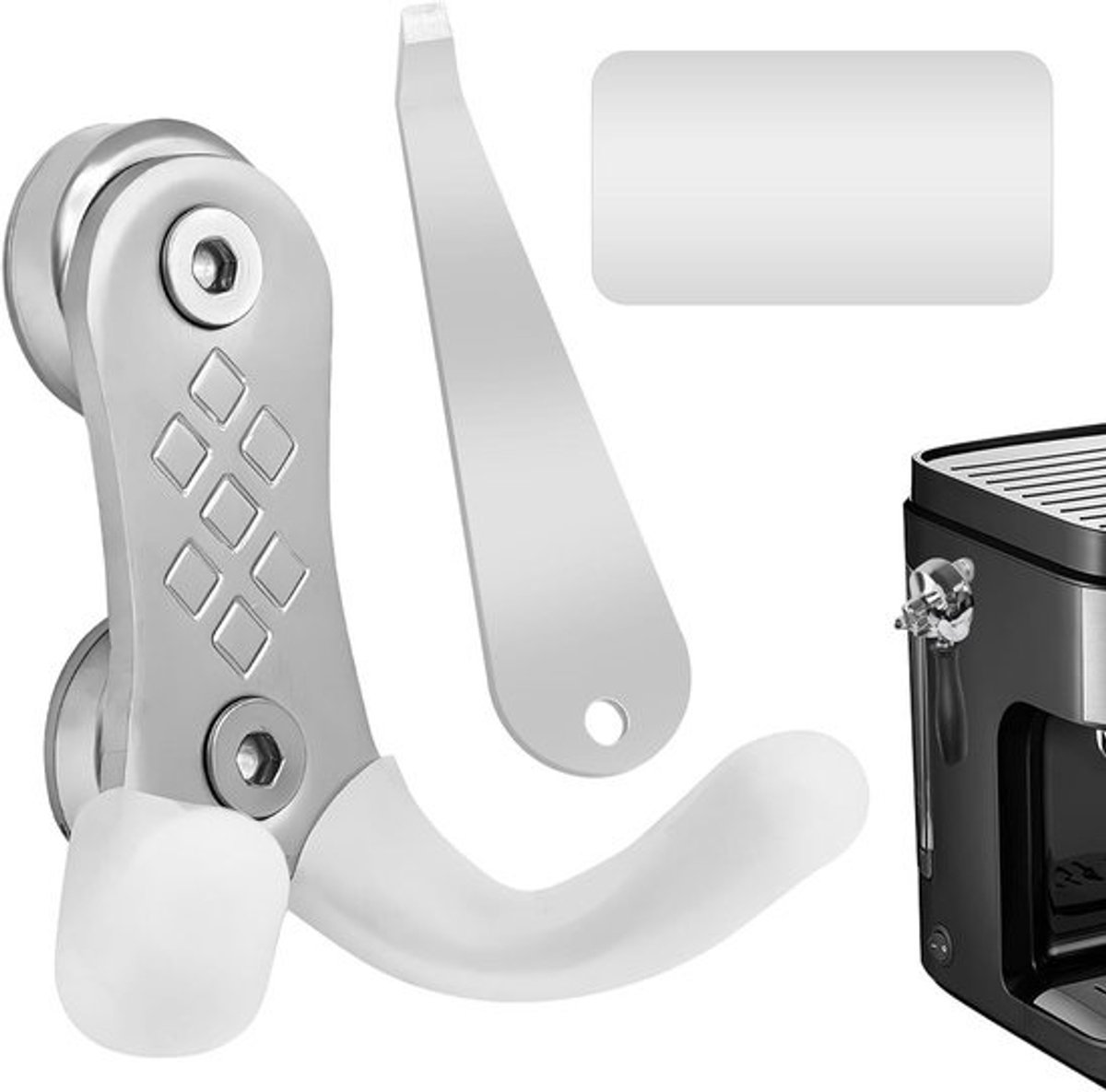 Portafilterhouder Set - Koffie Accessoires - Koffie Maken - Magnetische Grip - 13.5 cm - Zilver