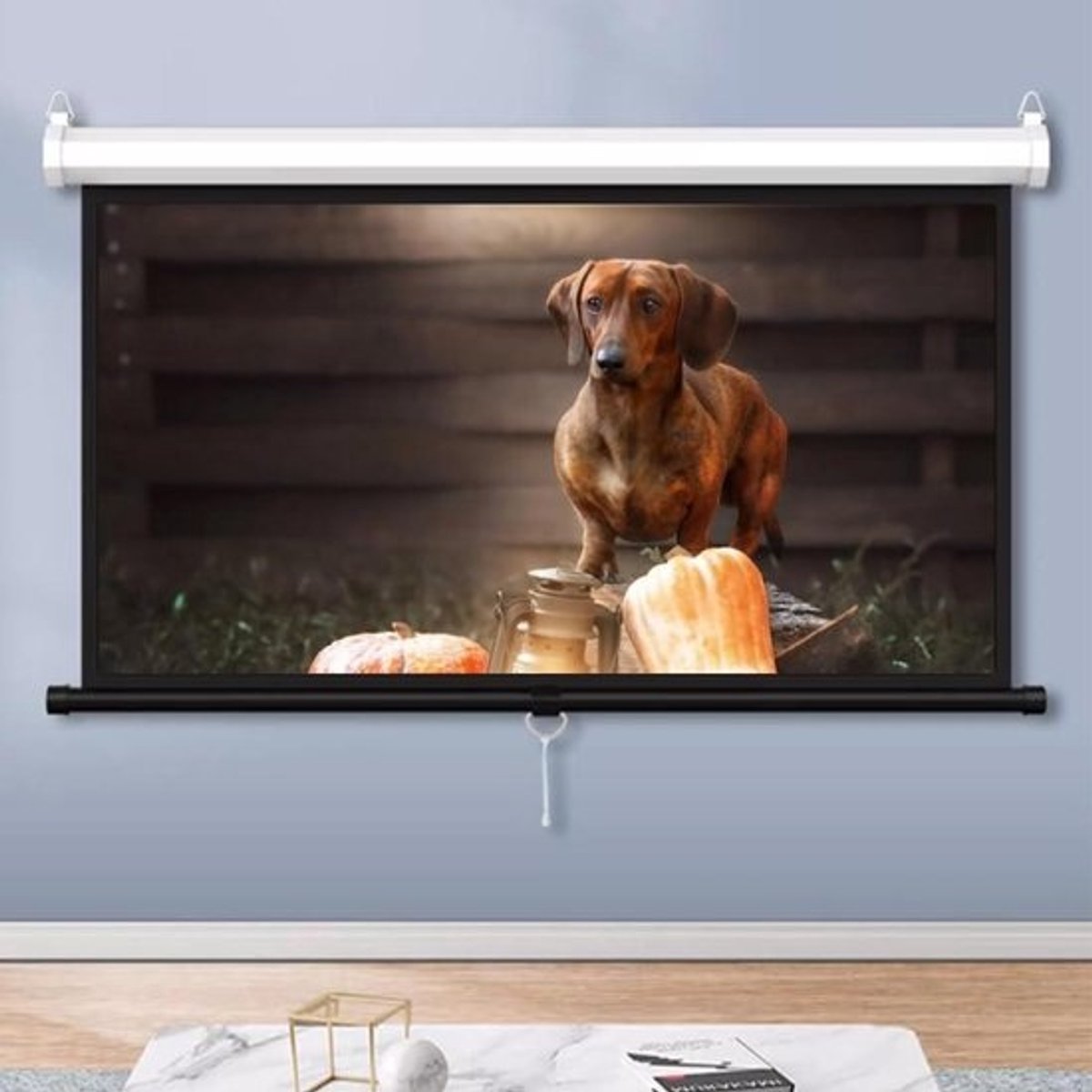 Projectiescherm - Roller scherm Beamer - Thuisbioscoop Ervaren - Anti-vouw Glasvezel - 60 inch 16:9 - Wit