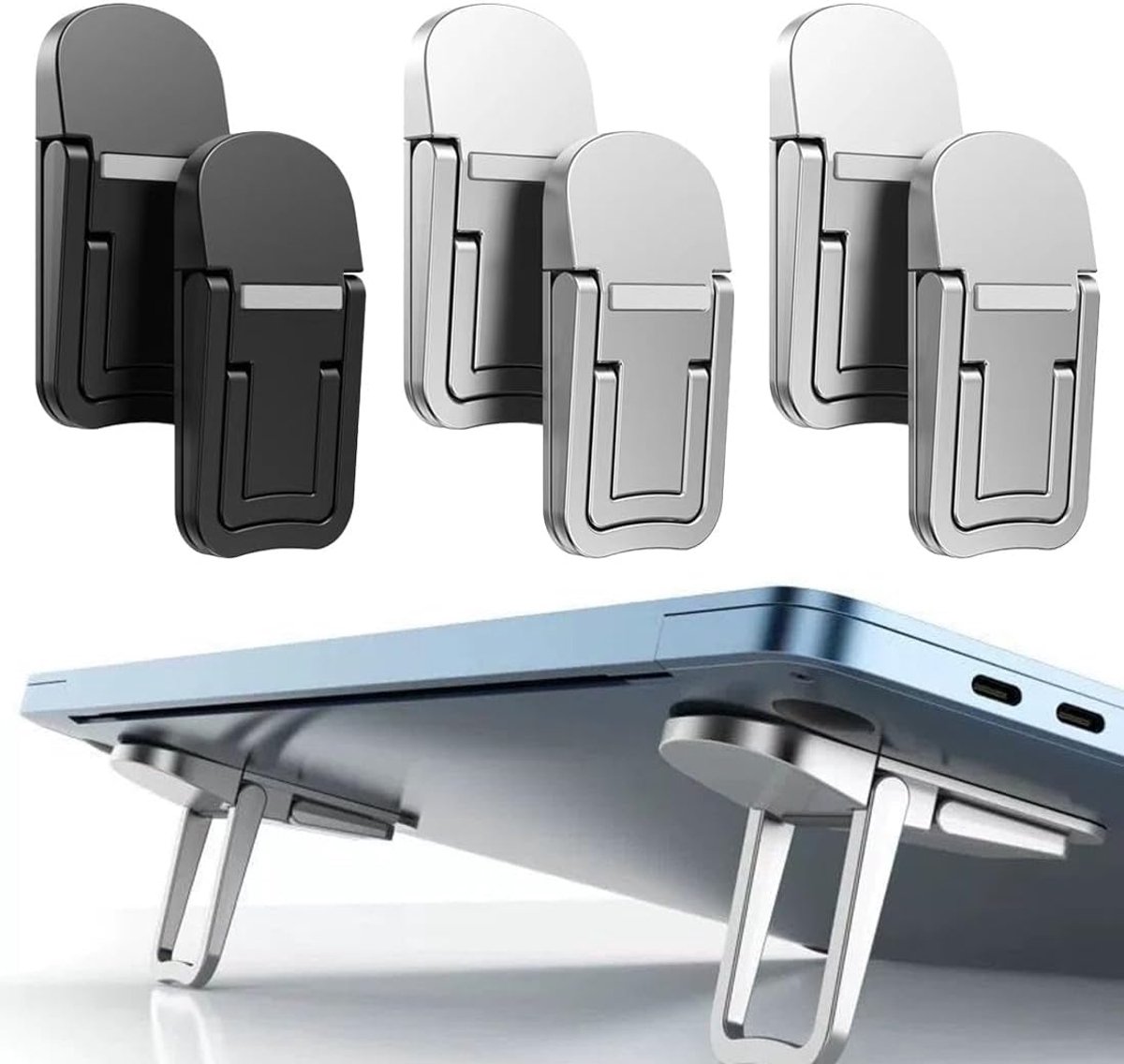 6 stuks mini laptopstandaard, keyboardstandaard, keyboardstandaard, draagbare toetsenbordstandaard, draagbare toetsenbordriser, zelfklevende laptopstandaard, warmteafvoer toetsenbordverhoging bureau