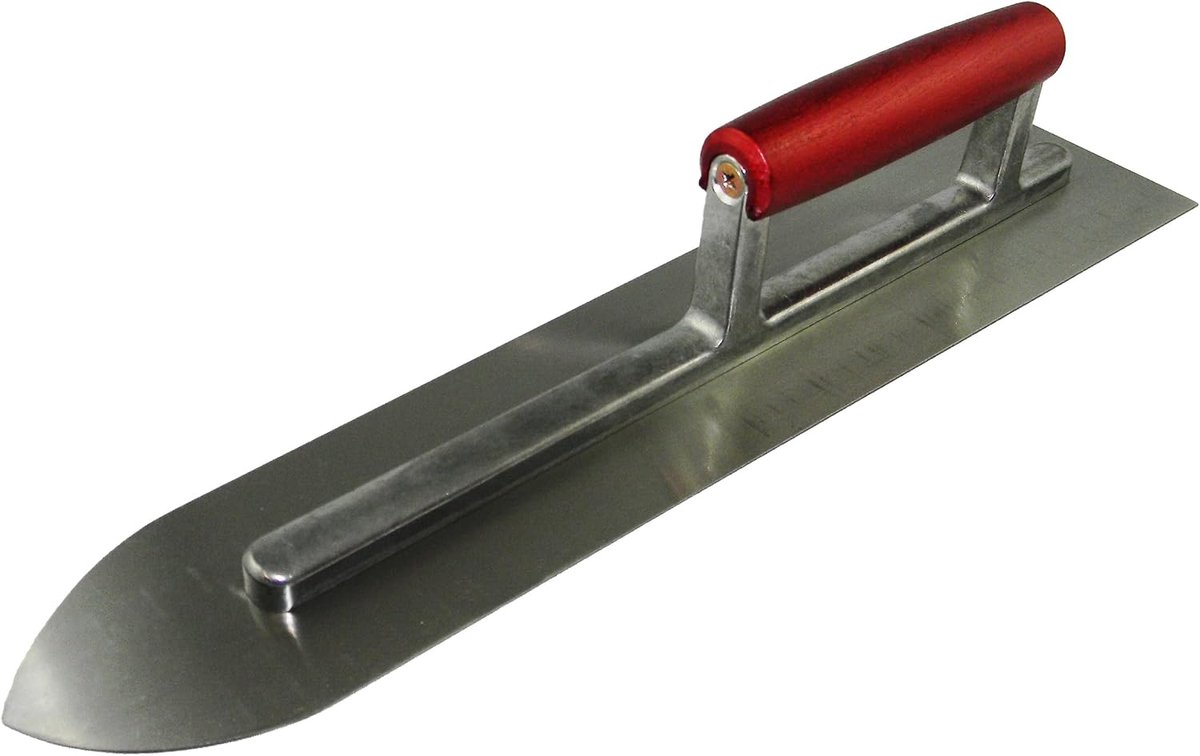 Vloer-troffel puntvormige, 295 mm x 90 mm, dekvloertroffel, steenhoutgladstrijker 1,2 mm super sterk gladmakende troffel voor vloerbeschermers CT027