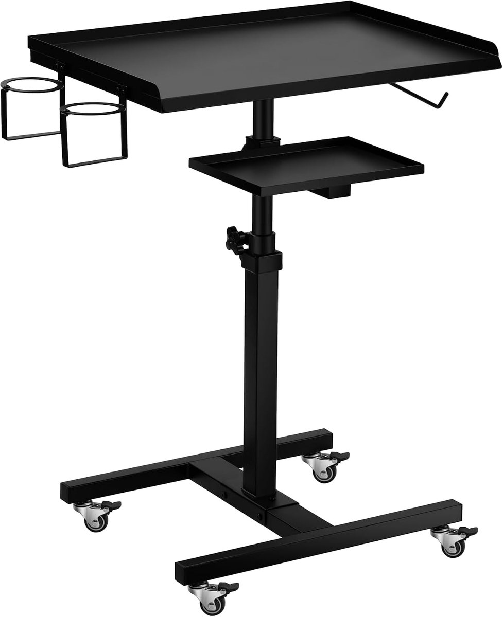 Tattoo Work Station Salon Tray Cart op Wielen met Stand Rack Tray