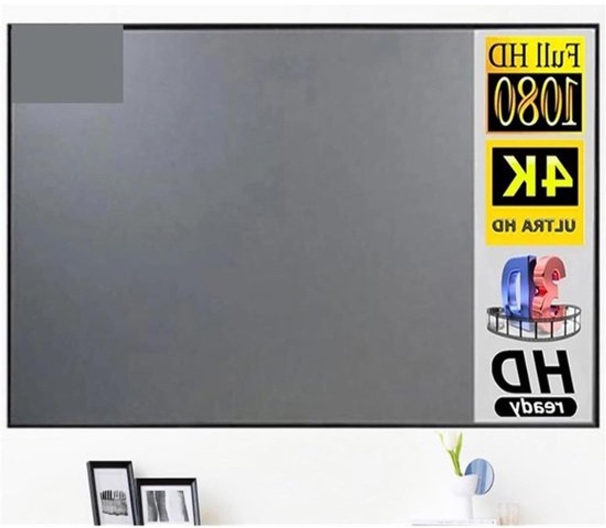 Projectiescherm - Beamer Scherm - Film Avond - Anti-reflectie Coating - 110 Inch - Metaalgrijs