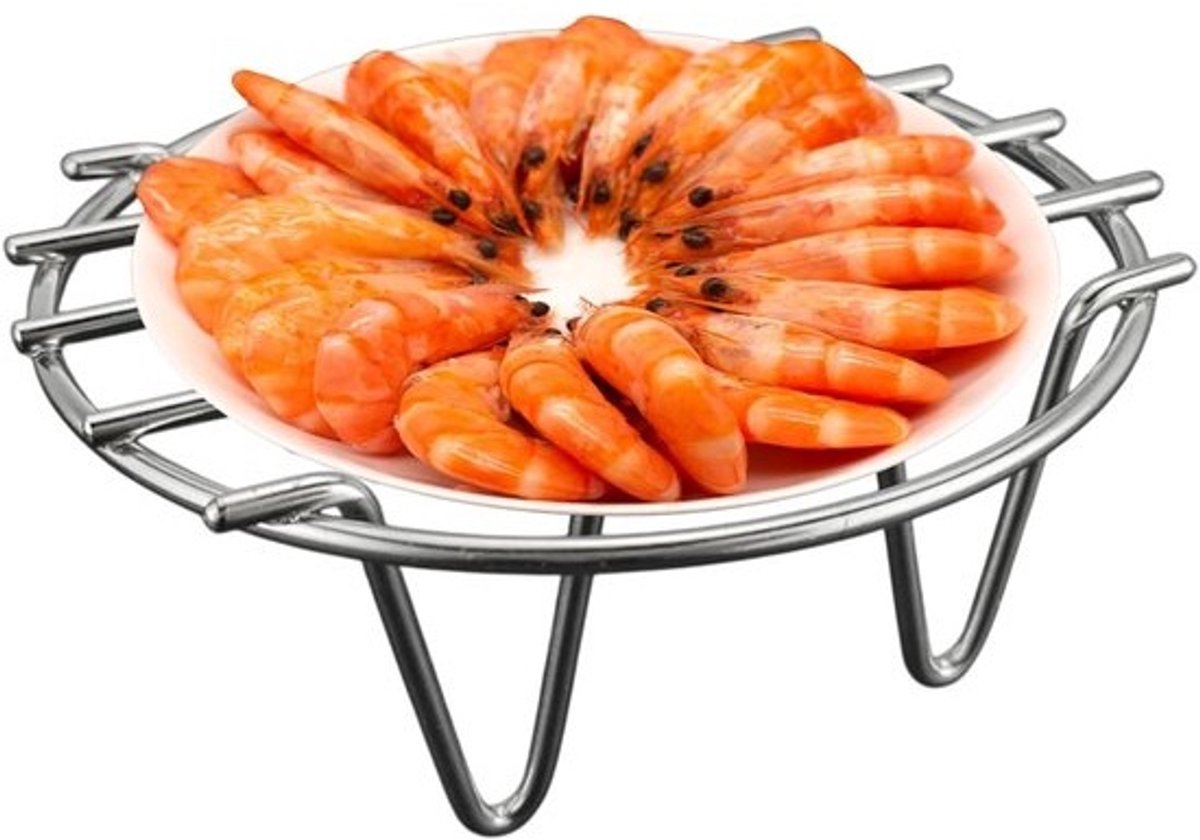 Stoomrek Bakrooster - Keuken Accessoire - Voedselbereiding Koken - Roestvrij Staal - 25 cm - Zilverkleurig