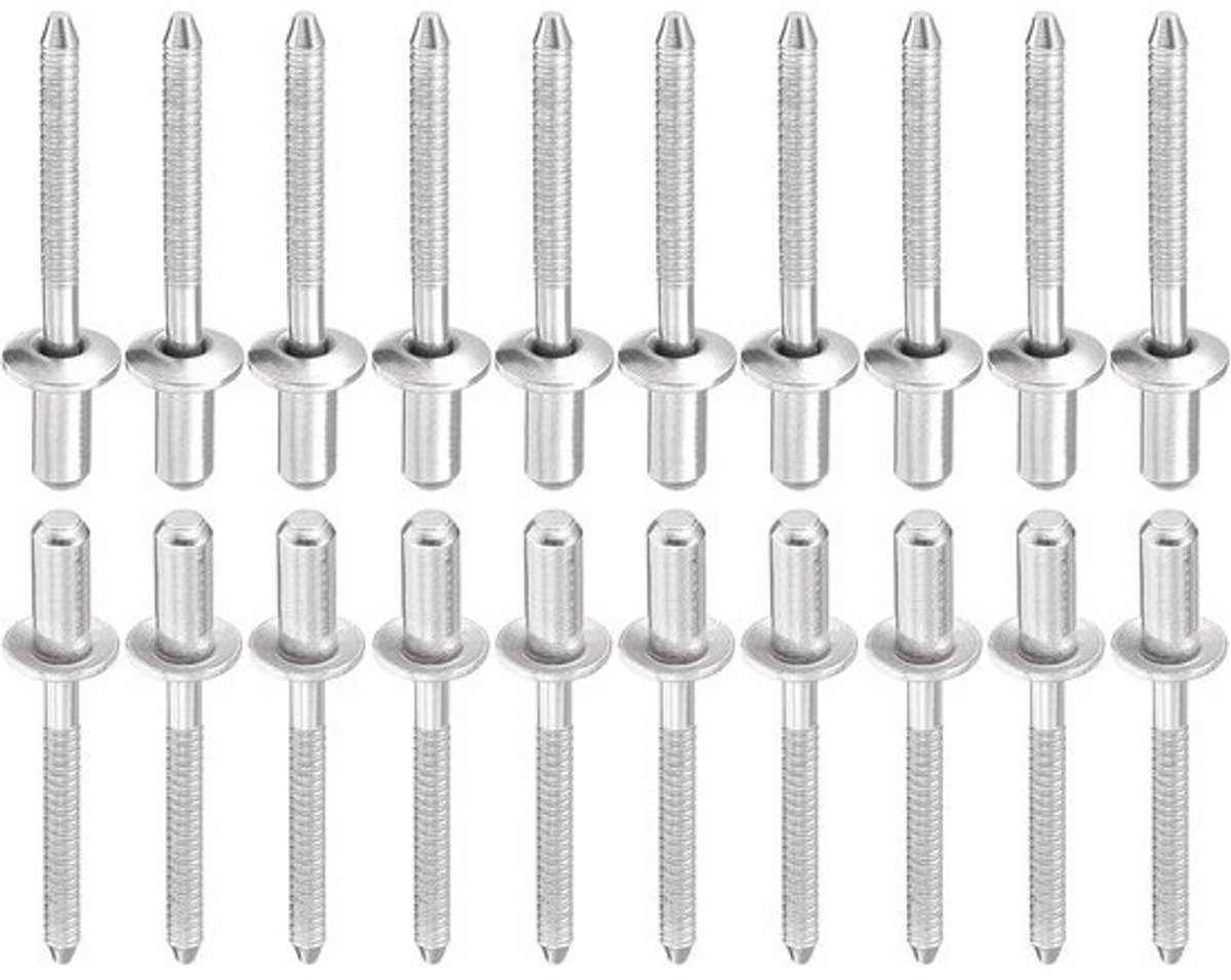 Set van 25 Gesloten Blindklinknagels 4,8x11 mm RVS 304