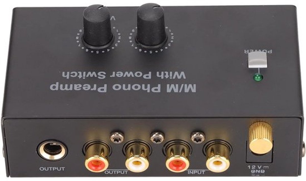 Mini HiFi Phono Voorversterker voor Platenspeler met Stereo Input en Dual Gain