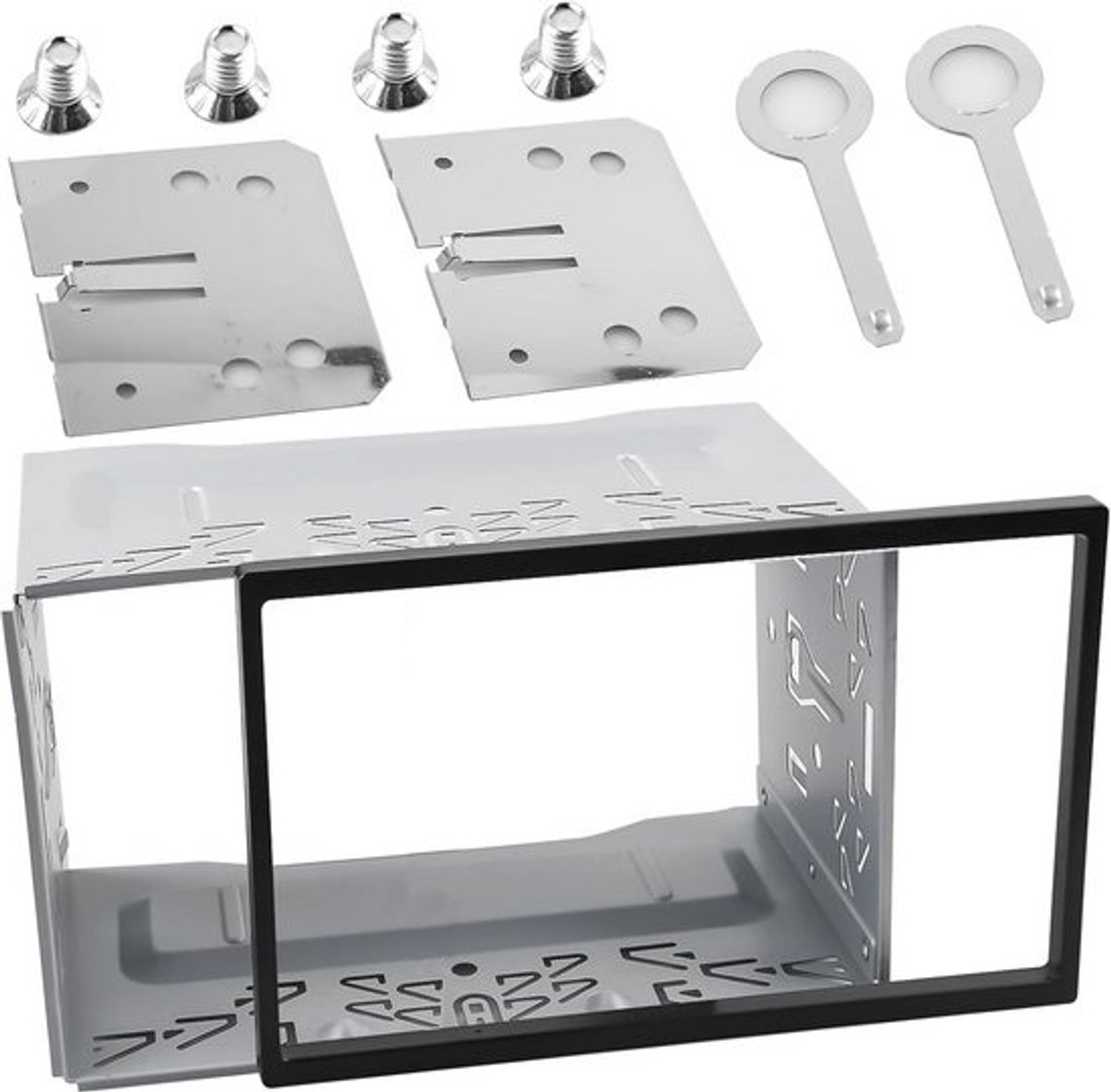 Universeel 2DIN Autoradio Montageframe Dubbel DIN Dashboard Houder Set Metaal