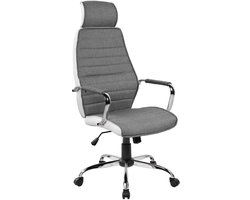 Furnitex QZY-41H - Bureaustoel - Draaibaar - TILT-mechanisme - Grijs/wit