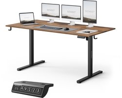 SENSE7 NOJO LIGHT - Elektrisch Verstelbaar Bureau - 160x80 cm - Geheugenfunctie - Zit Sta Bureau - Computertafel - Donke