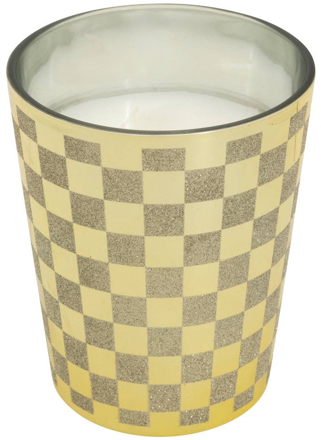 Feeric lights & Christmas Geurkaars met goudkleurig dambordpatroon, 450 g Doré