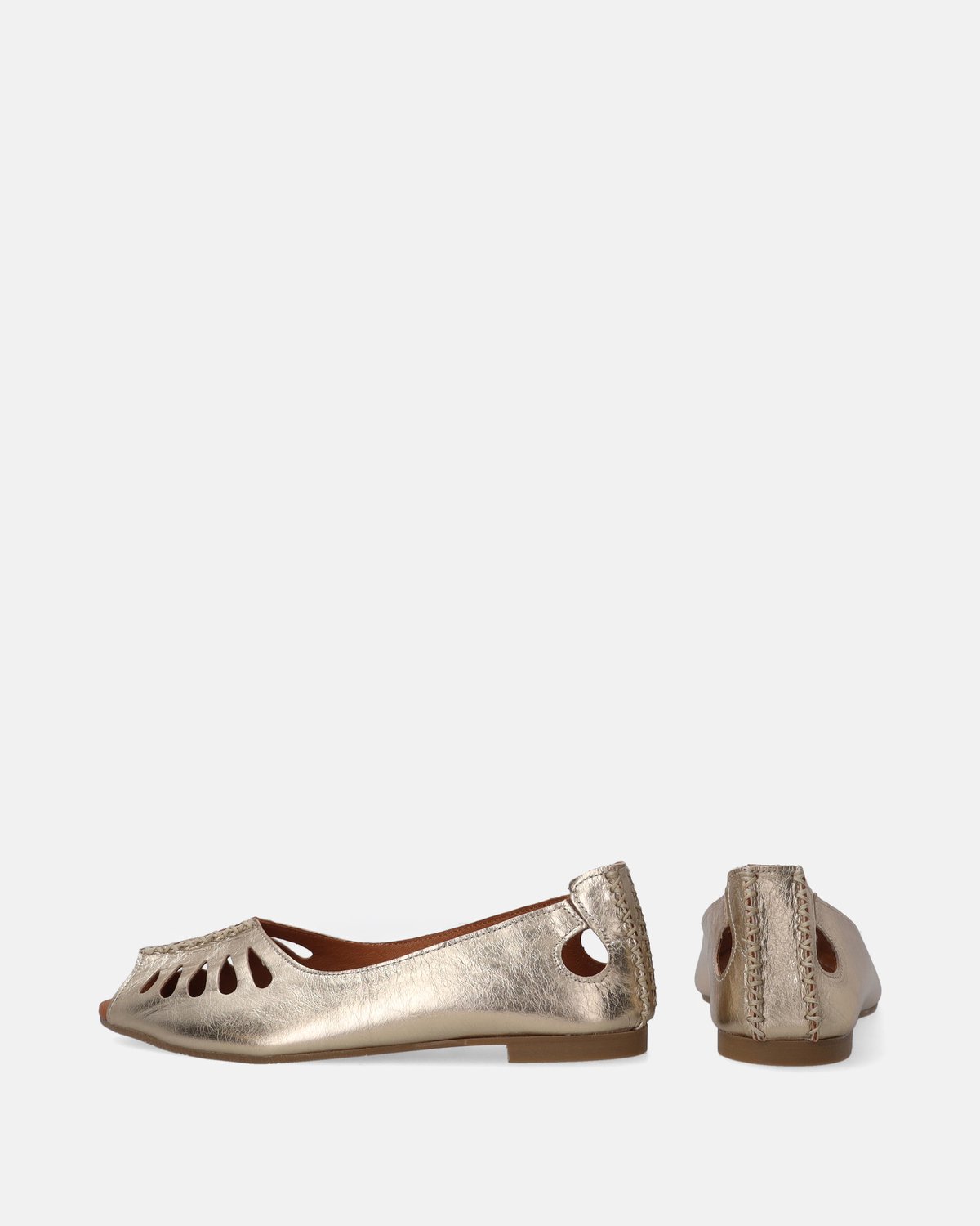 Ballerina's - Goudkleurig - Open neus - Maat 38